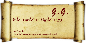 Gáspár György névjegykártya
